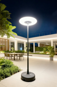 Lampadaire solaire à LEDS 162W rechargeable - socle + télécommande